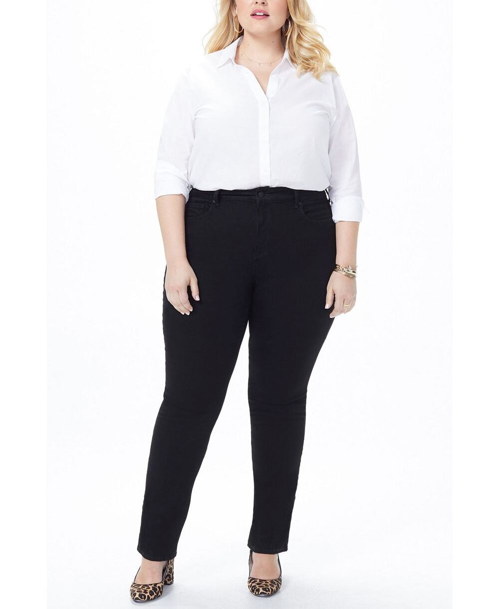 NYDJ Marilyn Tummy-Control Jeans Straight Leg Black NWT Plus Size 28W